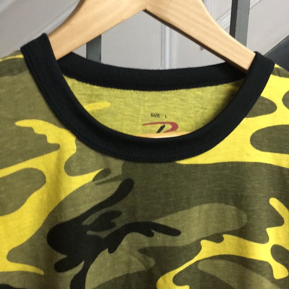 Rothko - (L) Yellow/Green Camouflage T-Shirt  NWOT - Picture 2 of 4